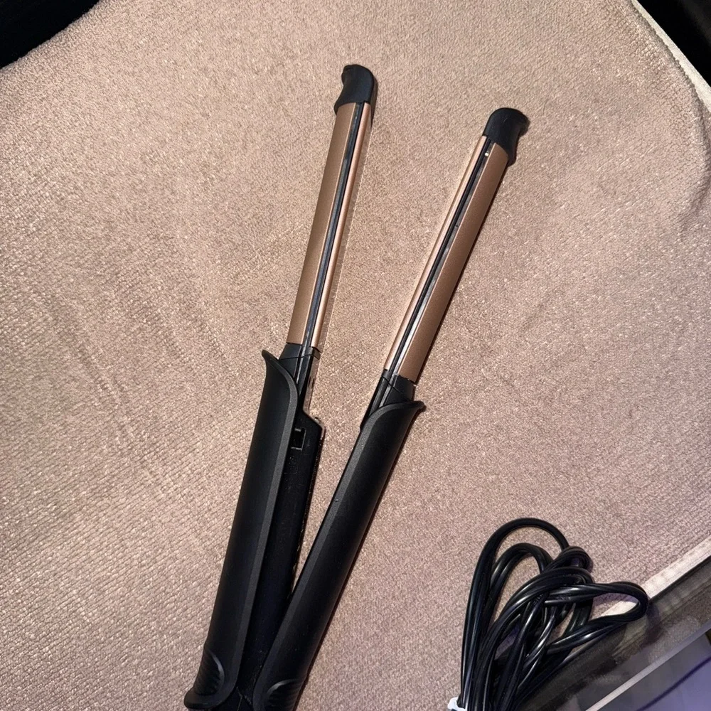 Black and Rose Gold Remington Straightener/curler duo